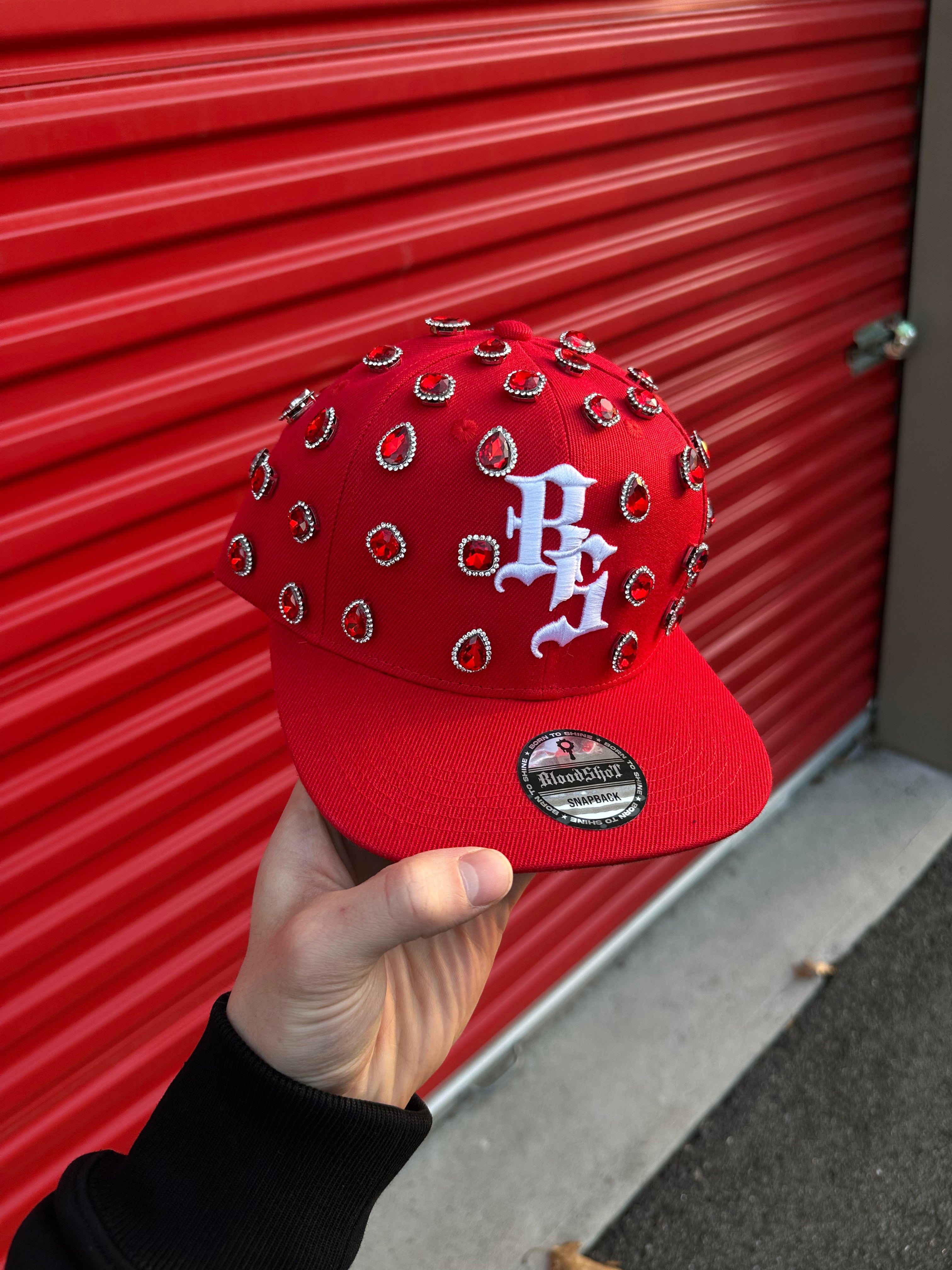 Red Rhinestone Snapback