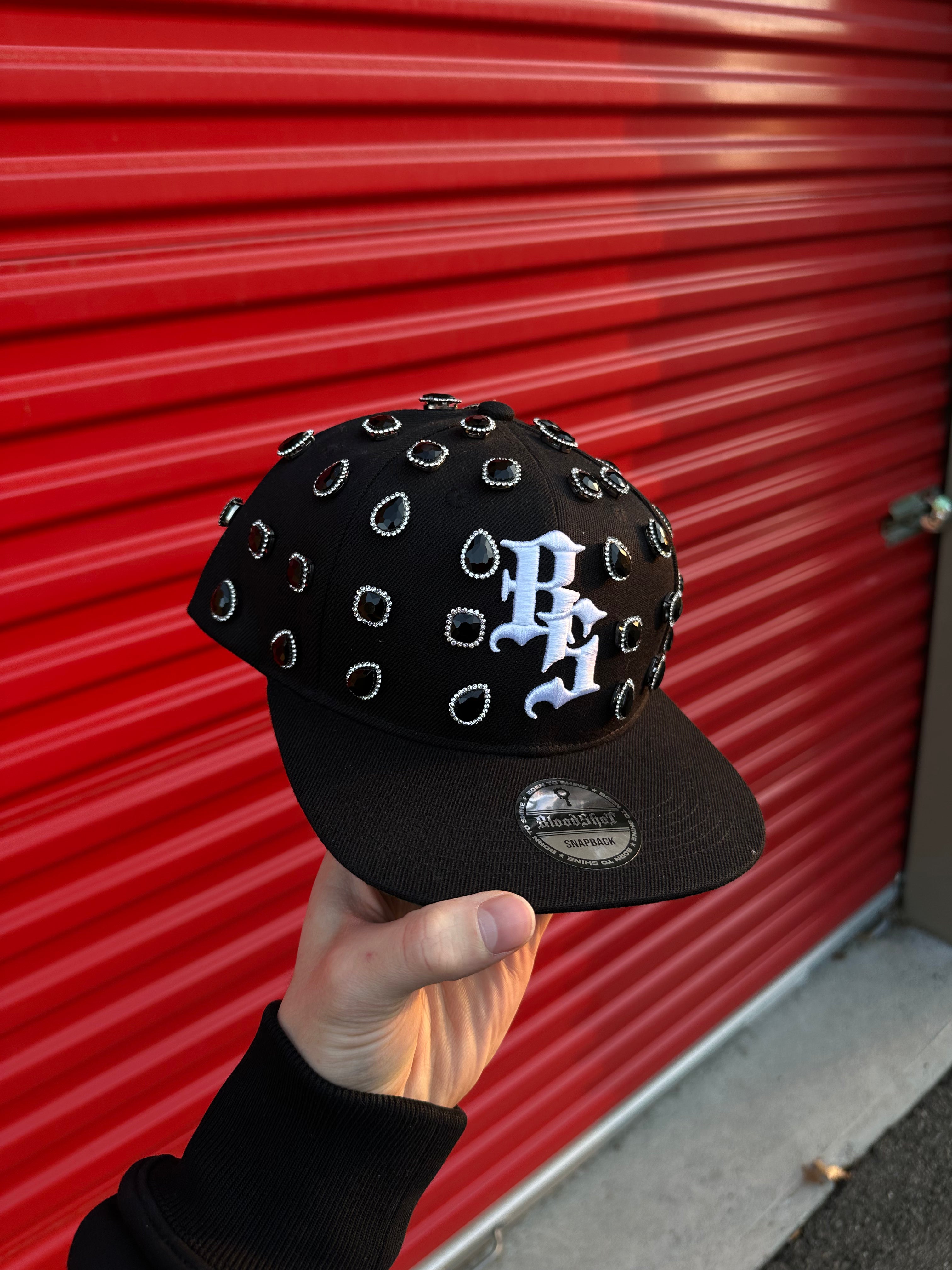 Black Rhinestone Snapback