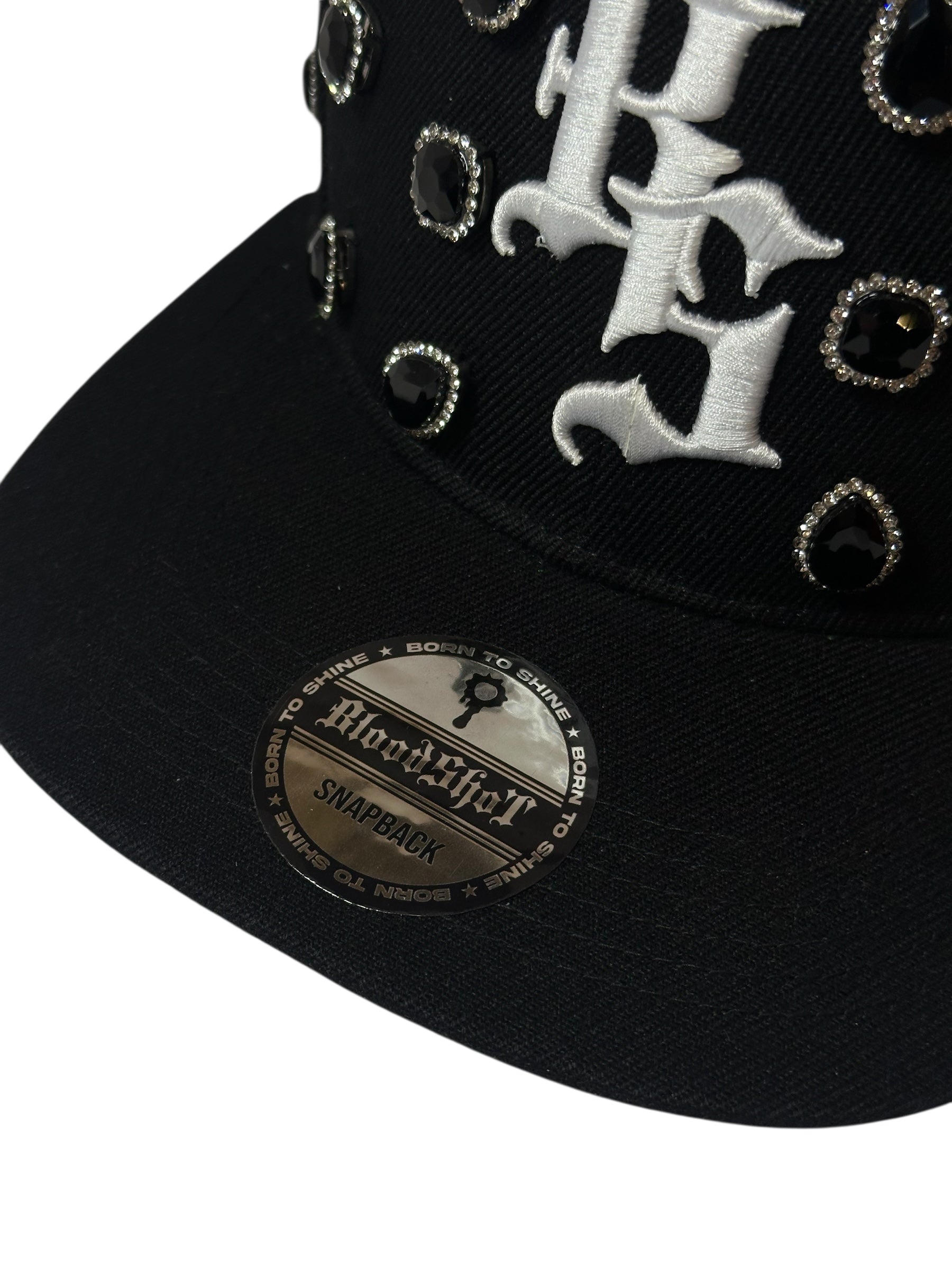 Black Rhinestone Snapback
